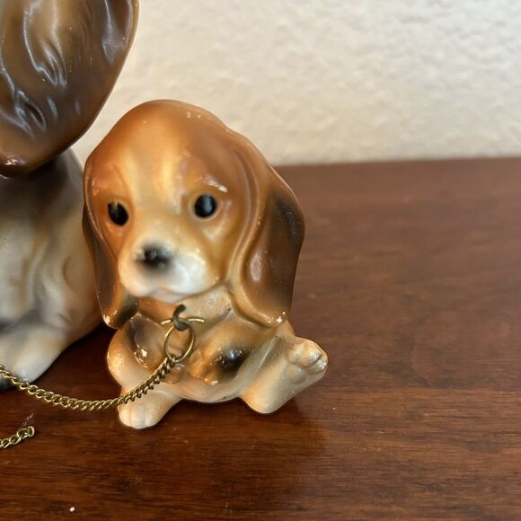 Vtg MCM Big Eyed Cocker Spaniel Dog w Leashed Puppies JAPAN Brinn's Foil Sticker - Picture 3 of 10